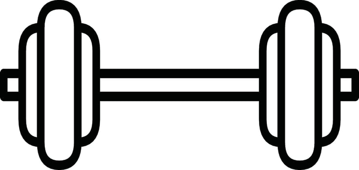 Black Line Illustration of a Dumbbell Representing Fitness and Exercise Motivation vector