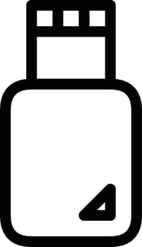 Simple Icon Depicting a USB Flash Drive or Storage Device in Black and White vector