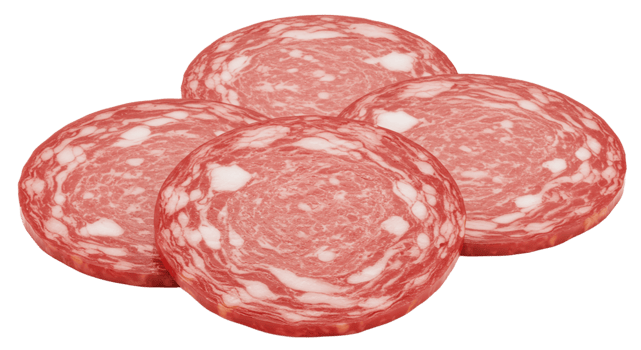 Slices of Salami on Transparent Background png