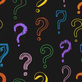 Seamless pattern with colorful charcoal graffiti question marks. Great for textile, fabric, wallpaper, wrapping, scrapbook and packaging vector