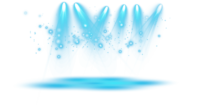 Bright blue Spotlight. Scene. Stage. Podium. Light Effects. Glow light effect. Glowing lamp. . Illustration number 4 png