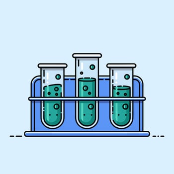 Test Tubes with Various Fluids in a Holder vector