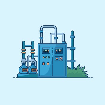 An illustration of a machine that is used to process water vector