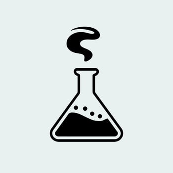 A black and white illustration of a flask vector