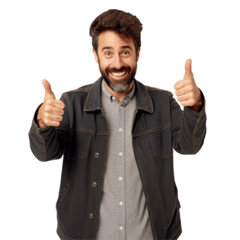 man is smiling and giving a thumbs up isolated transparent background png