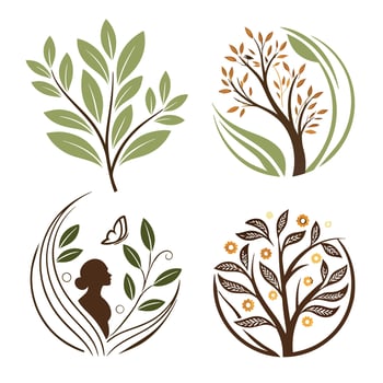 Organic Nature Logo Set vector