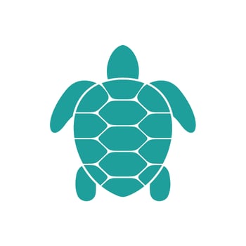 Teal Color Turtle Logo Template vector