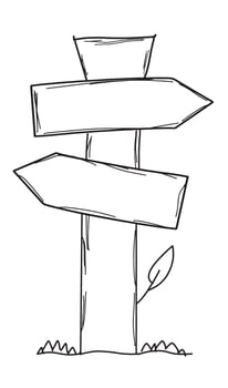 arrow direction two way symbol sign design blank black color blank mockup empty street road way information travel business doodle element doodle curve guidance destination signpost message journey vector