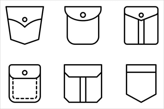 pocket icon set vector