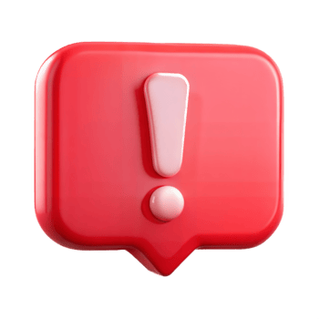Three Dimensional Red Exclamation Mark Notification Bubble Icon Digital Rendering Alert Symbol png
