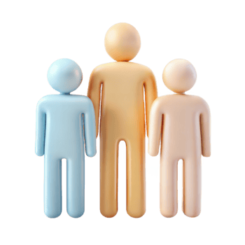 Three Dimensional Render of Family Group Team People Figures Representing Unity Togetherness png