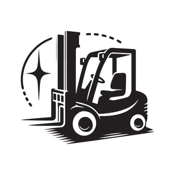 Warehouse Forklift Black Art vector