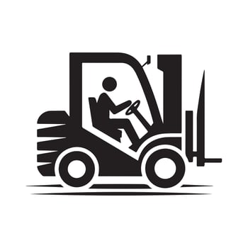 Forklift Outline for Web and Print vector