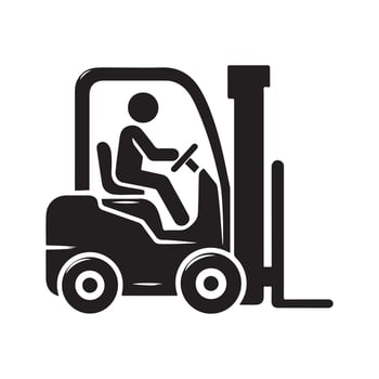 Black Forklift Silhouette for Graphics vector