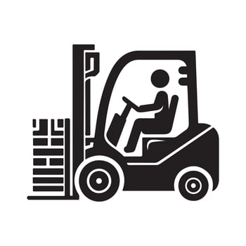 Forklift Silhouette for Industrial Design vector