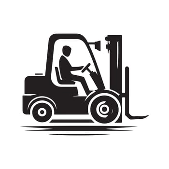 Forklift Black Silhouette Illustration vector