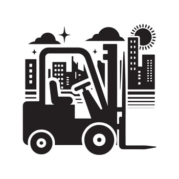 Forklift Transport Silhouette Design vector