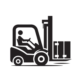 High Resolution Forklift Truck Silhouette vector