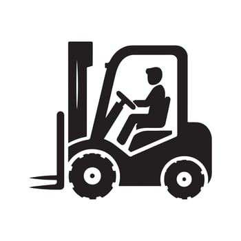 High Detail Forklift Black for Print vector
