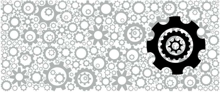 Design for backgrounds or wallpapers completely filled with variable gears and cogwheels of different sizes and shapes vector