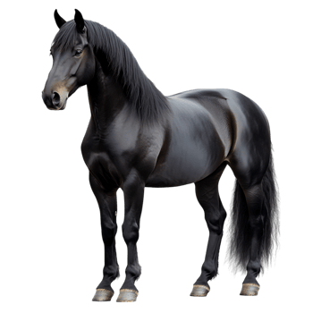 Majestic Black Horse Running Isolated on Transparent Background png