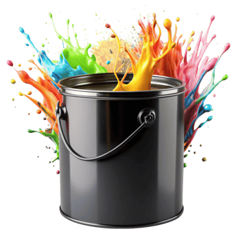 red black box with colourful paint splash is isolated on transparent background png