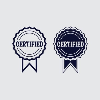 Certified rubber stamp set Approved Stamp Icon Design vector
