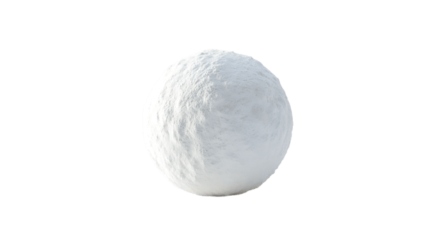 Perfect snowball, winter fun, snowy sphere png