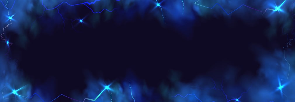 Blue background with lightning and stars vector