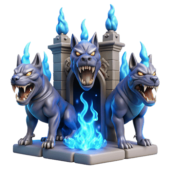 elegant vintage Three-headed Cerberus Fierce Guardian original png