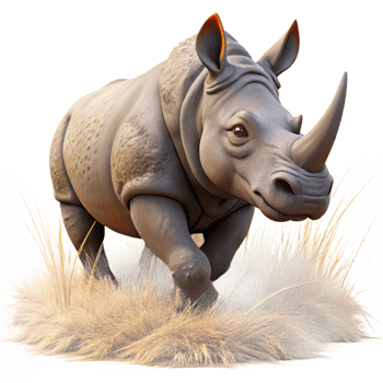 impressive modern A Powerful Rhinoceros Charging Through Ta high quality png