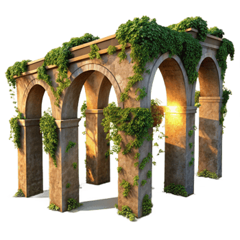 extraordinary minimalist A Crumbling Roman Aqueduct Overgrown With exclusive png