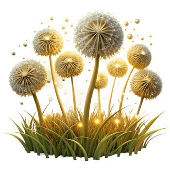 stunning traditional A Field of Floating Dandelion Seeds Illum high quality png