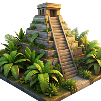impressive rustic An Ancient Mayan Pyramid Overgrown With professional png