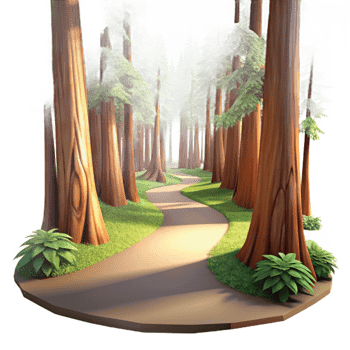 dramatic minimalist A Winding Dirt Path Through a Sun Dappled high quality png