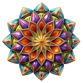 dramatic creative A Kaleidoscope of Vibrant Stained Glass detailed png