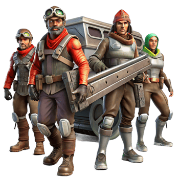 beautiful modern A Group of Space Pirates Clad in Ragged authentic png