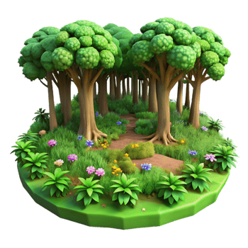 vibrant contemporary A Lush Green Forest Floor Carpeted With premium png