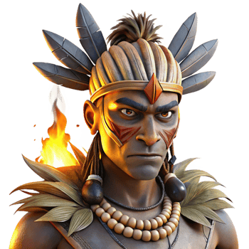 impressive minimalist Portrait of a Tribal Warrior with Intric professional png