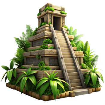 extraordinary minimalist A Crumbling Mayan Pyramid Overgrown With detailed png