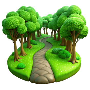wonderful artistic Winding Forest Path Vibrant Autumn Leaves 4K png