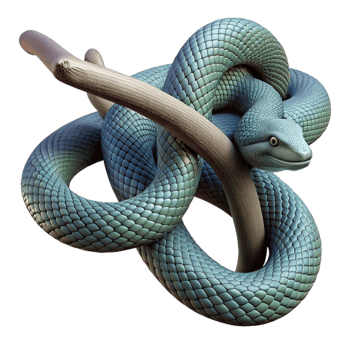 dramatic rustic A Slithering Snake Coiled Around a Branch original png