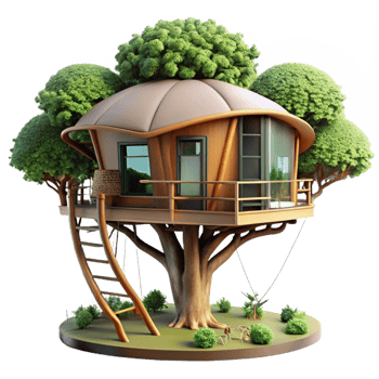 stunning rustic A Modern Treehouse Built Into the Canopy O high quality png
