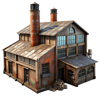 magnificent creative A Decaying Industrial Factory Rusted Meta professional png