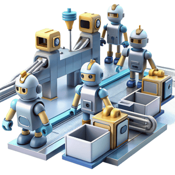 stunning abstract Robots Working on Assembly Line premium png