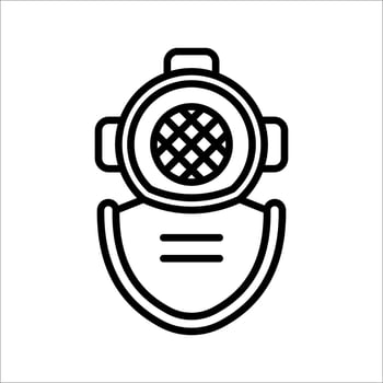 diving helmet Icon, Symbol isolated white background. illustration. color editable. vector