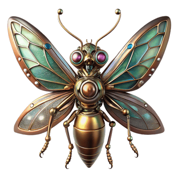 dramatic rustic A Steampunk Insect Intricate Clockwork detailed png