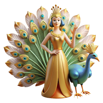 dramatic traditional A Vengeful Hera Unleashing a Peacock Fe original png