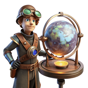 wonderful abstract A Lone Steampunk Explorer Clad in Leathe detailed png