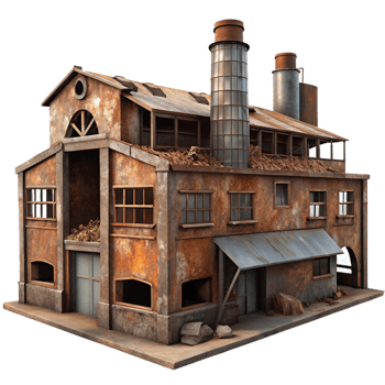 wonderful abstract A Dilapidated Factory with Broken Windows high resolution png